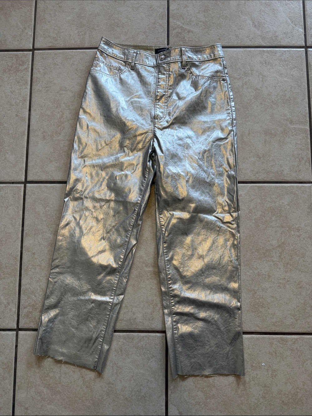 Express Metallic Silver Jeans